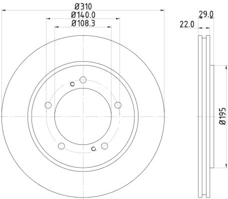 HELLA 8DD 355 114-901 Bremsscheibe 54705PRO