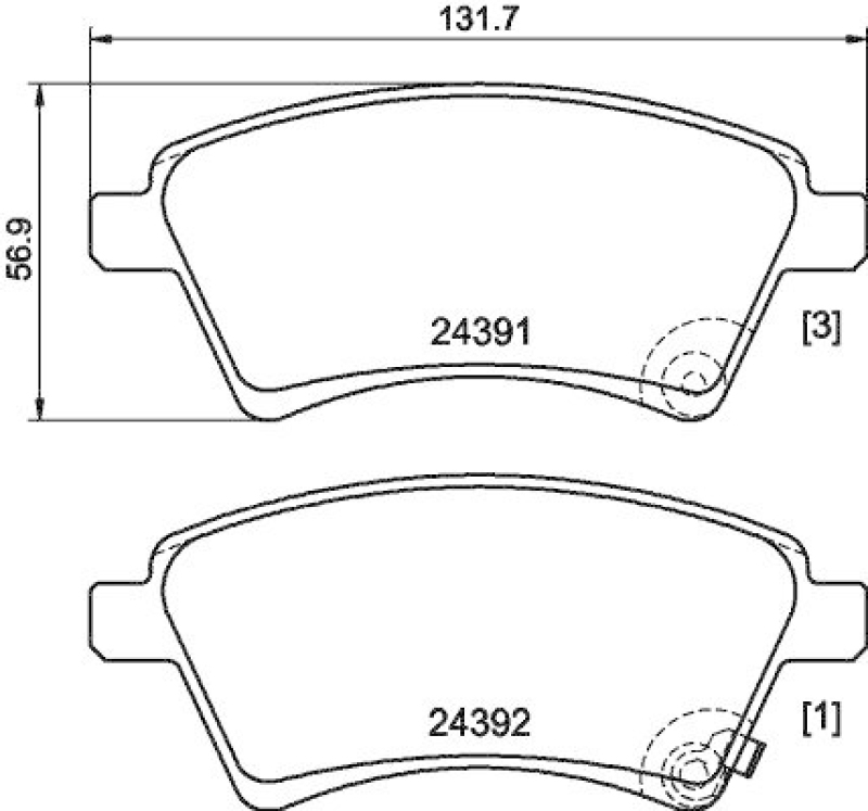 HELLA 8DB 355 012-511 Bremsbelagsatz, Scheibenbremsbelag für SUZUKI/FIAT