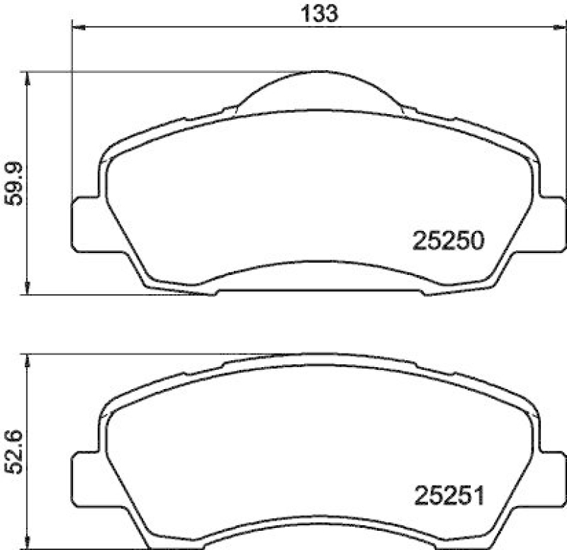 HELLA 8DB 355 020-771 Bremsbelagsatz, Scheibenbremsbelag für P.S.A