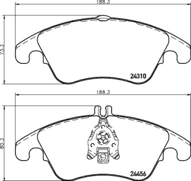 HELLA 8DB 355 012-621 Bremsbelagsatz, Scheibenbremsbelag für MB