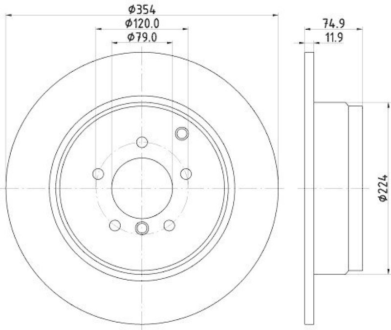 HELLA 8DD 355 115-171 Bremsscheibe 54741