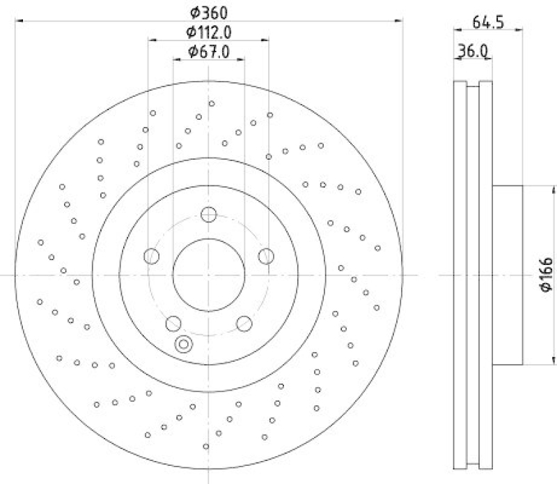 HELLA 8DD 355 127-961 Bremsscheibe für MB