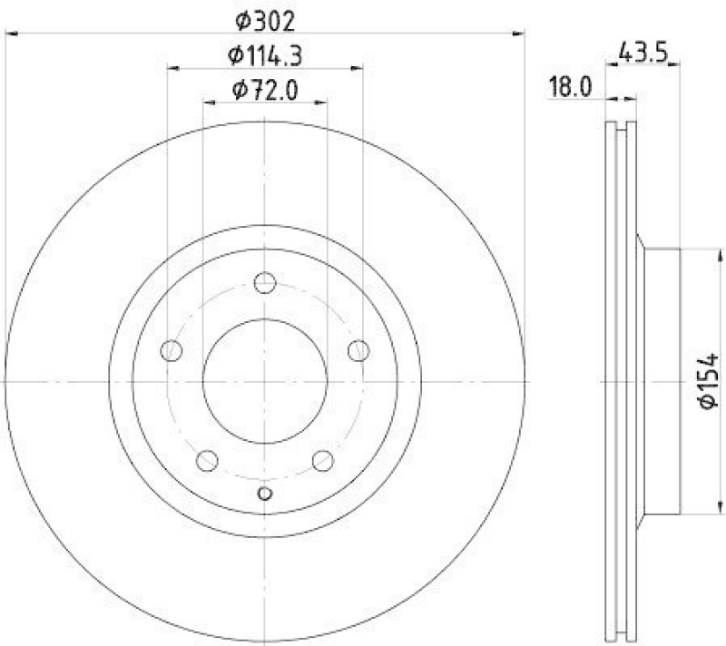 HELLA 8DD 355 115-211 Bremsscheibe 54745PRO