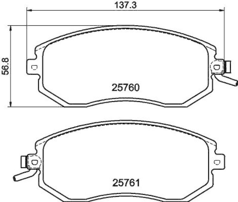 HELLA 8DB 355 020-891 Bremsbelagsatz, Scheibenb