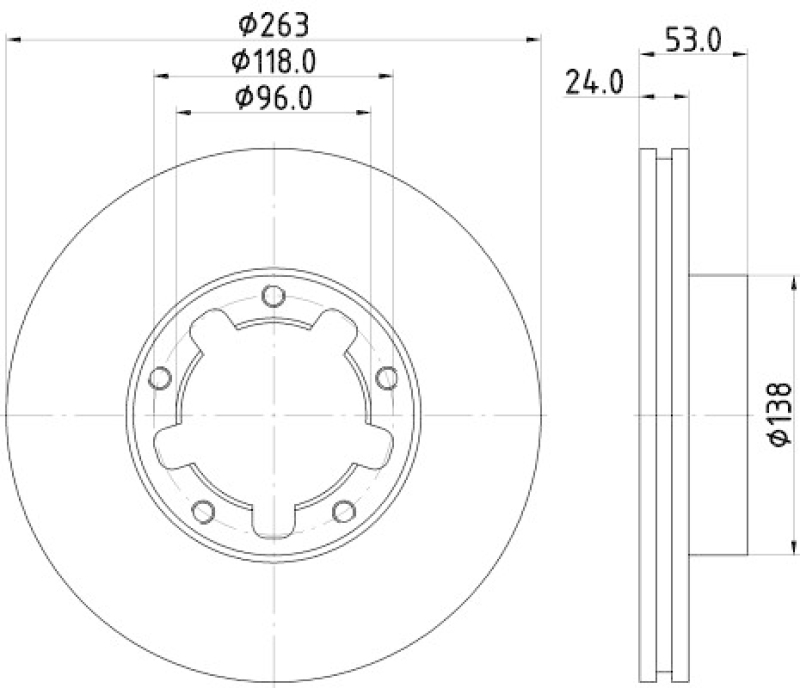 HELLA 8DD 355 115-221 Bremsscheibe 54746PRO