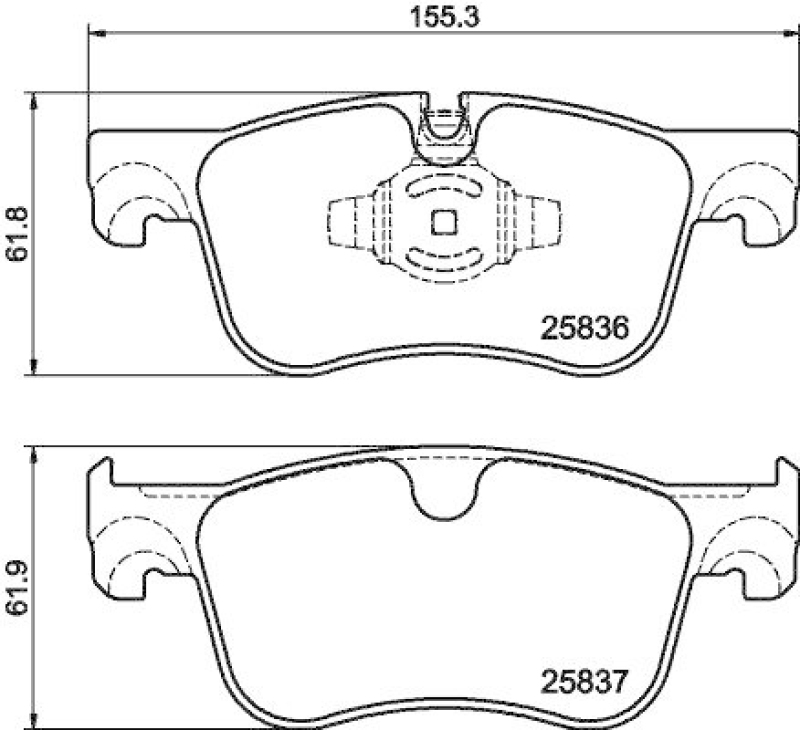 HELLA 8DB 355 020-931 Bremsbelagsatz, Scheibenbremsbelag für CITROËN