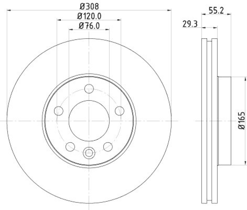 HELLA 8DD 355 128-021 Bremsscheibe für VW