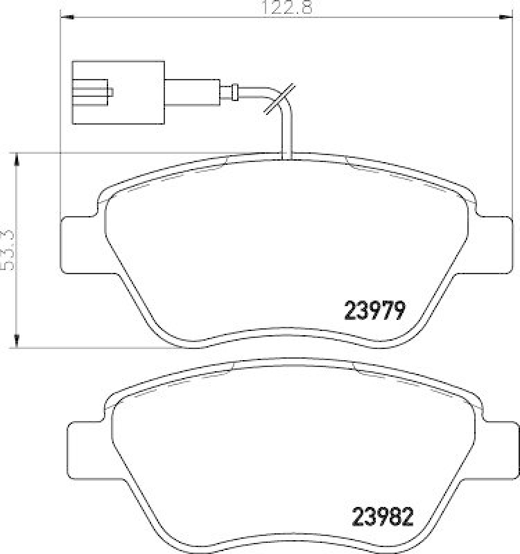 HELLA 8DB 355 012-841 Bremsbelagsatz, Scheibenbremsbelag für FIAT/ALFA