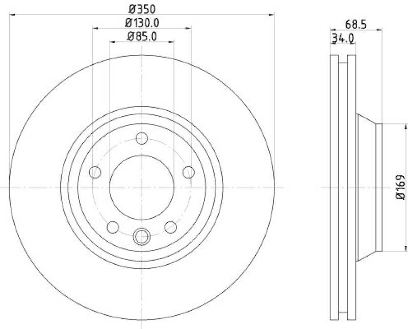 HELLA 8DD 355 128-061 Bremsscheibe für AUDI/PORSCHE/VW