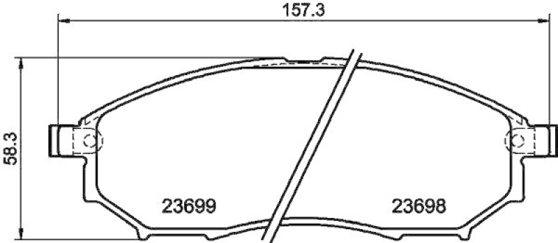 HELLA 8DB 355 021-101 Bremsbelagsatz, Scheibenbremsbelag für NISSAN/INFINITI