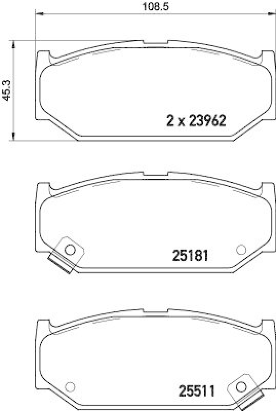 HELLA 8DB 355 021-121 Bremsbelagsatz, Scheibenbremsbelag für SUZUKI SWIFT IV (FZ, NZ)