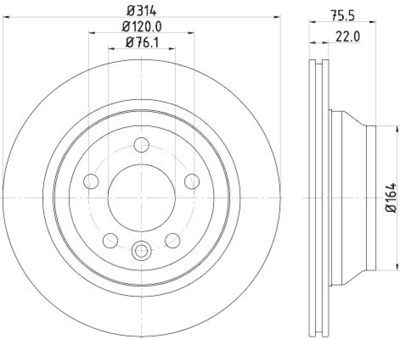 HELLA 8DD 355 128-081 Bremsscheibe für VW