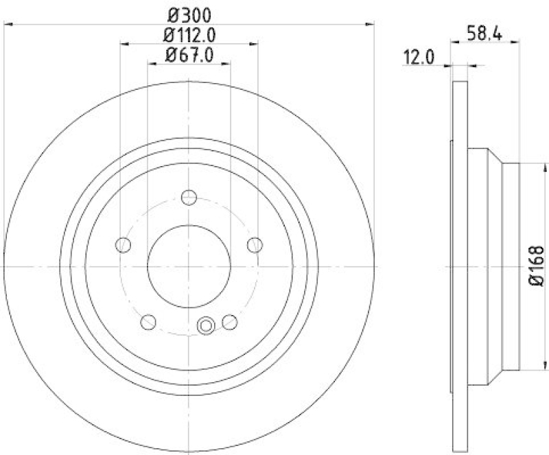 HELLA 8DD 355 115-411 Bremsscheibe 54765PRO