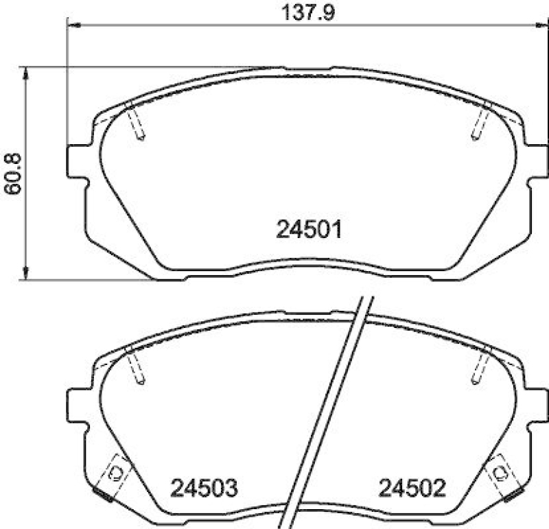 HELLA 8DB 355 012-961 Bremsbelagsatz, Scheibenbremsbelag für KIA