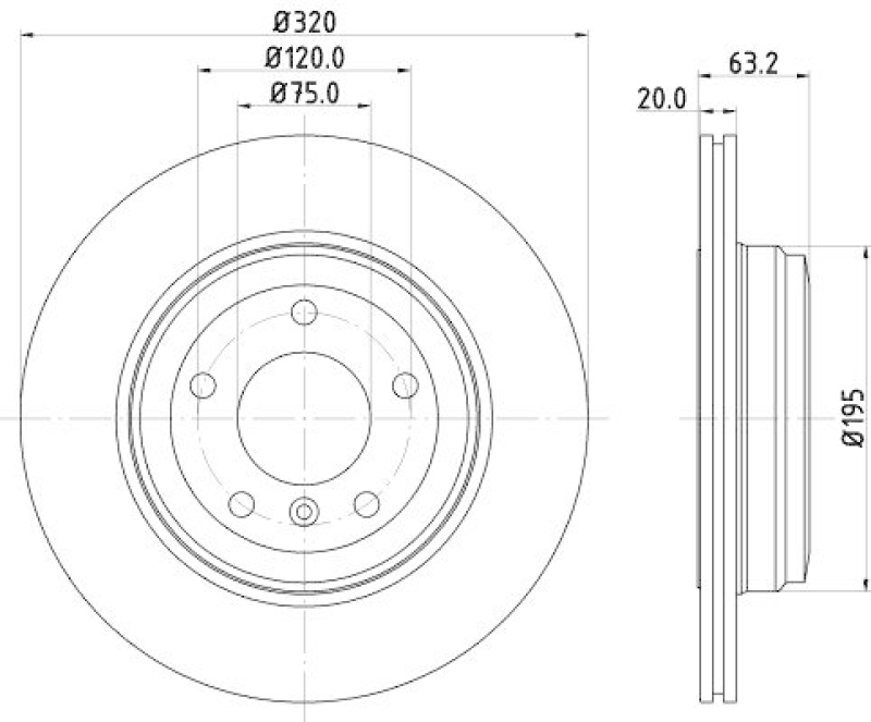 HELLA 8DD 355 128-121 Bremsscheibe für BMW