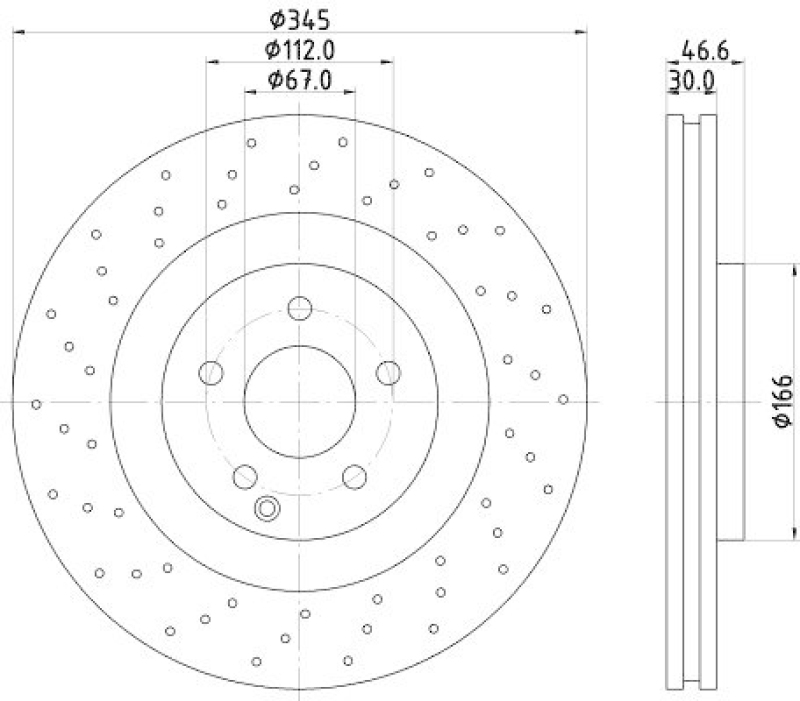 HELLA 8DD 355 128-141 Bremsscheibe für MB