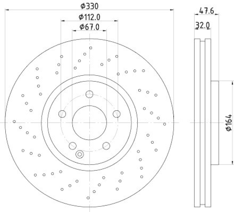 HELLA 8DD 355 128-151 Bremsscheibe für MB