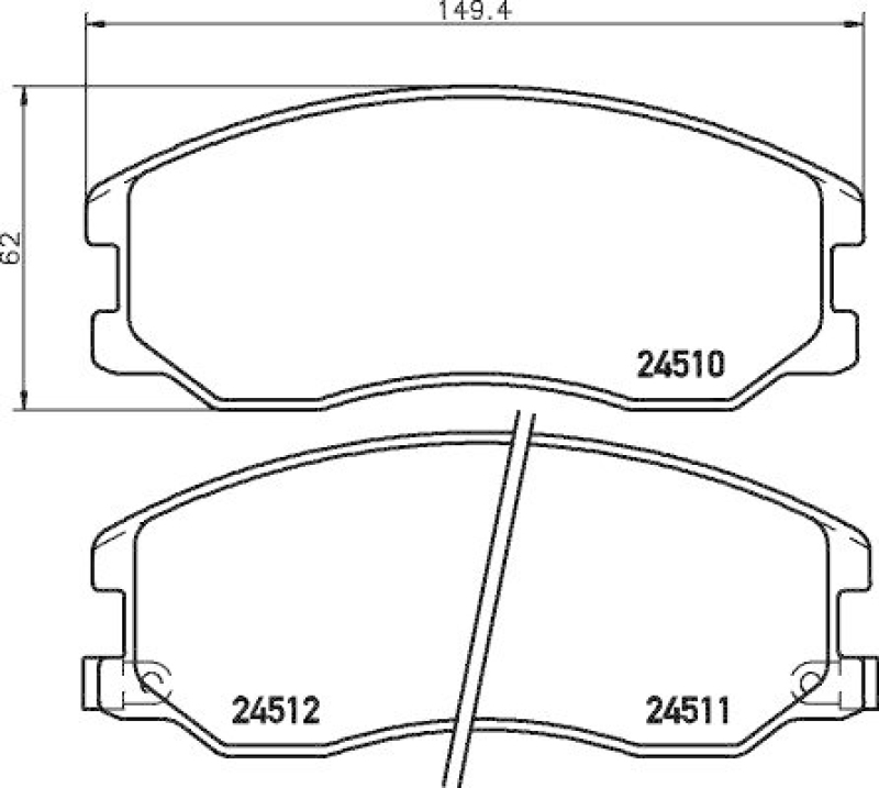 HELLA 8DB 355 013-121 Bremsbelagsatz, Scheibenbremsbelag für CHEVROLET/OPEL