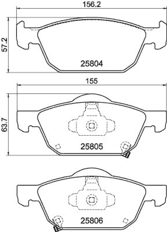 HELLA 8DB 355 021-431 Bremsbelagsatz, Scheibenbremsbelag für HONDA