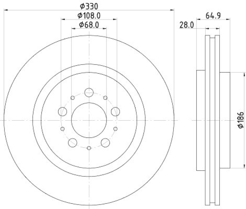 HELLA 8DD 355 115-601 Bremsscheibe für VOLVO