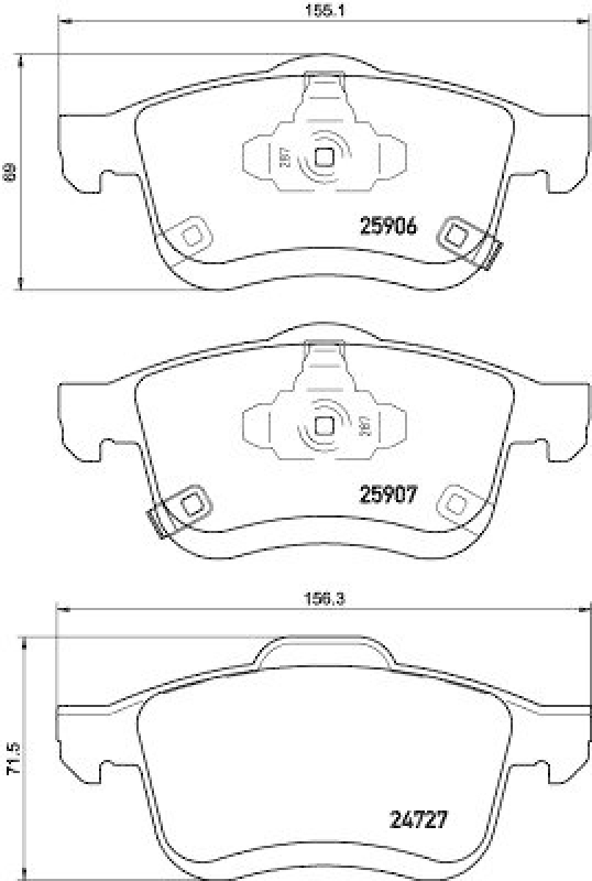 HELLA 8DB 355 021-451 Bremsbelagsatz, Scheibenbremsbelag für FIAT 500L (199_)