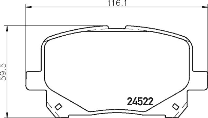 HELLA 8DB 355 013-161 Bremsbelagsatz, Scheibenbremsbelag für TOYOTA PREVIA