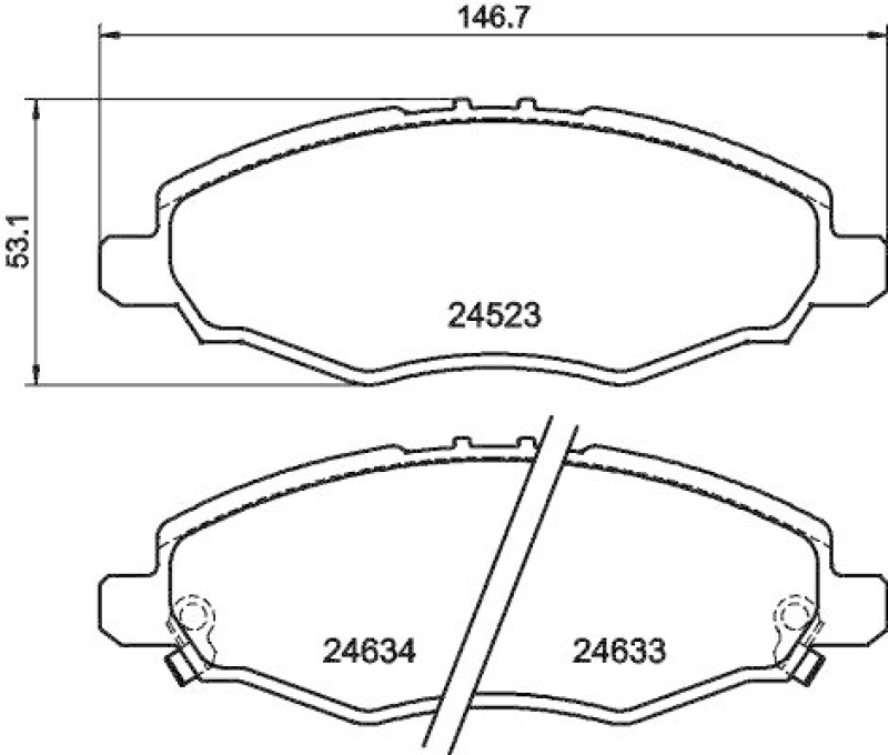 HELLA 8DB 355 013-181 Bremsbelagsatz, Scheibenbremsbelag für TOYOTA