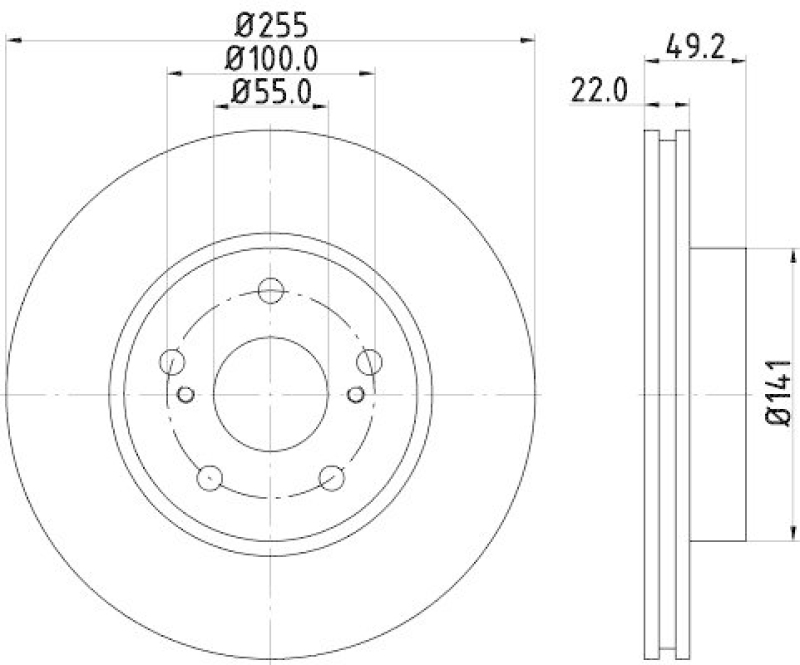 HELLA 8DD 355 115-691 Bremsscheibe 54795PRO