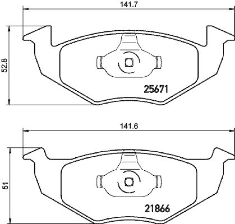 HELLA 8DB 355 021-531 Bremsbelagsatz, Scheibenbremsbelag für VW