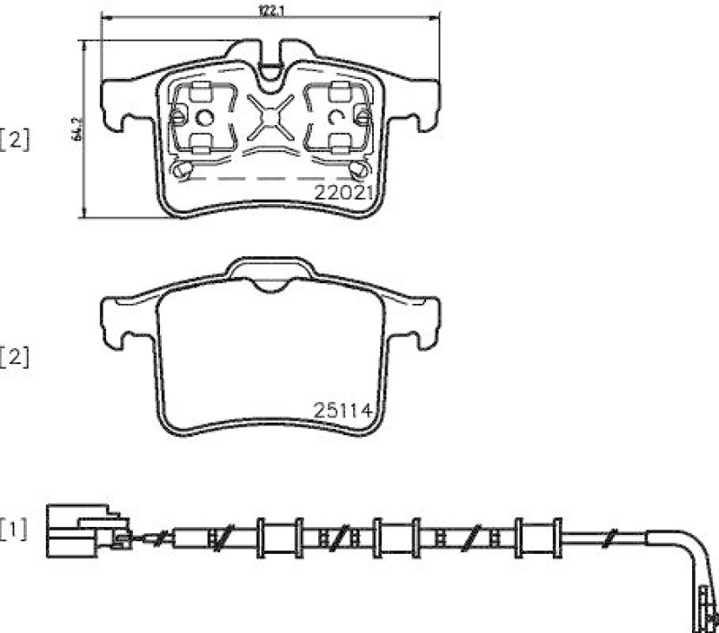 HELLA 8DB 355 021-561 Bremsbelagsatz, Scheibenbremsbelag für JAGUAR