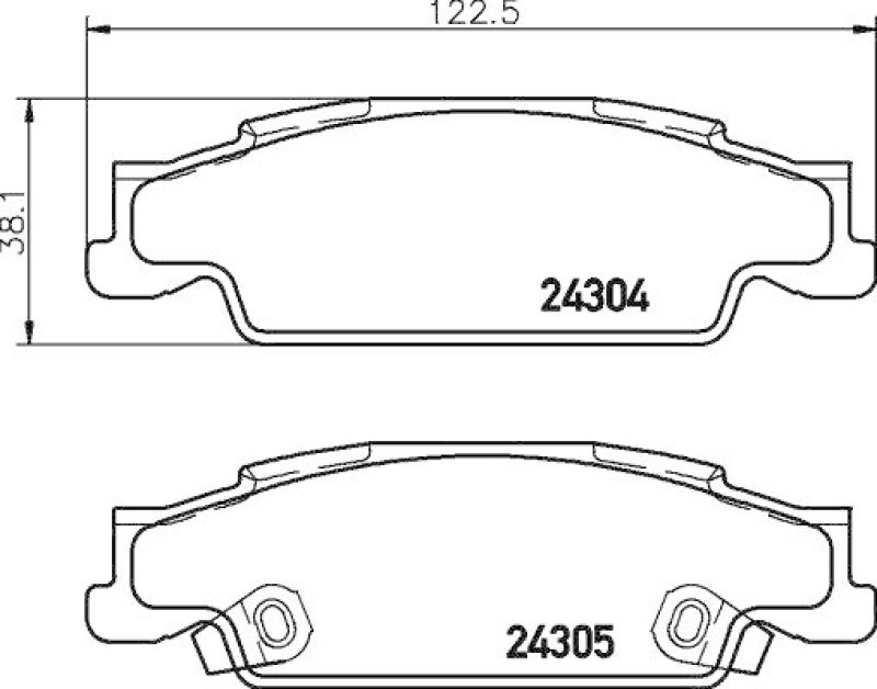 HELLA 8DB 355 021-581 Bremsbelagsatz, Scheibenbremsbelag für CADILLAC