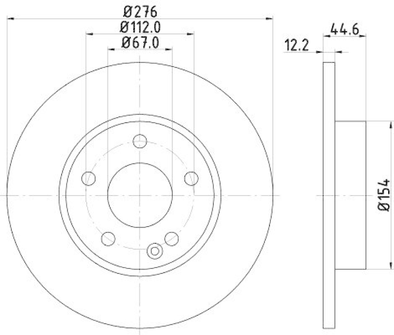 HELLA 8DD 355 128-261 Bremsscheibe für MB A-CLASS (W169)