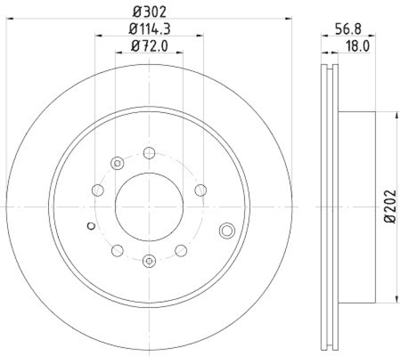 HELLA 8DD 355 115-791 Bremsscheibe 54809PRO