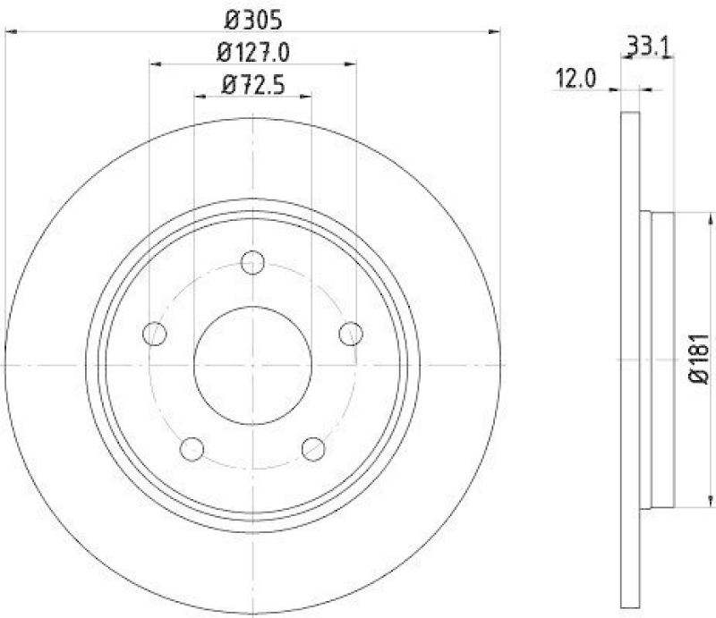 HELLA 8DD 355 115-801 Bremsscheibe 54810PRO