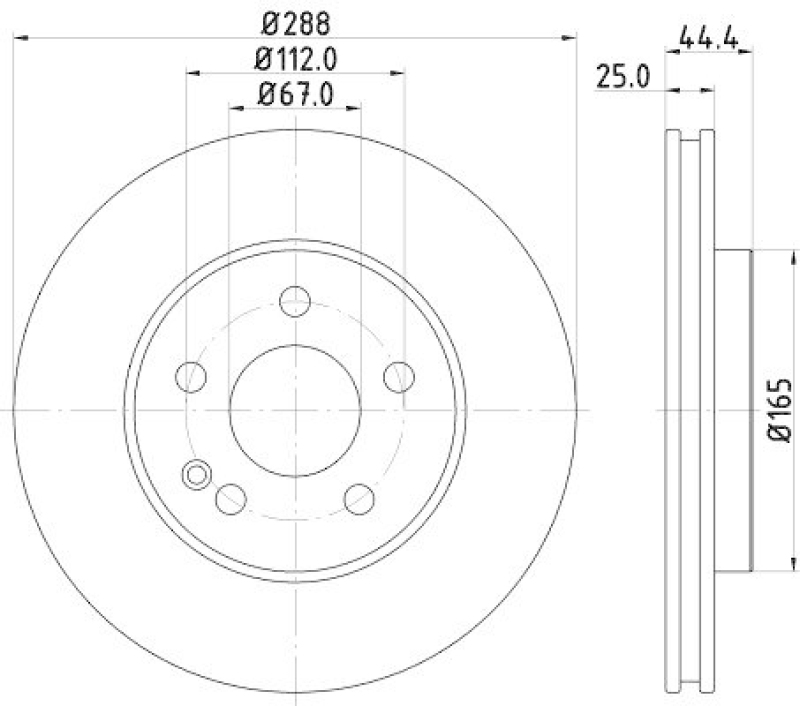 HELLA 8DD 355 128-281 Bremsscheibe für MB