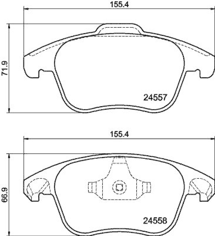 HELLA 8DB 355 013-351 Bremsbelagsatz, Scheibenbremsbelag für CITROËN