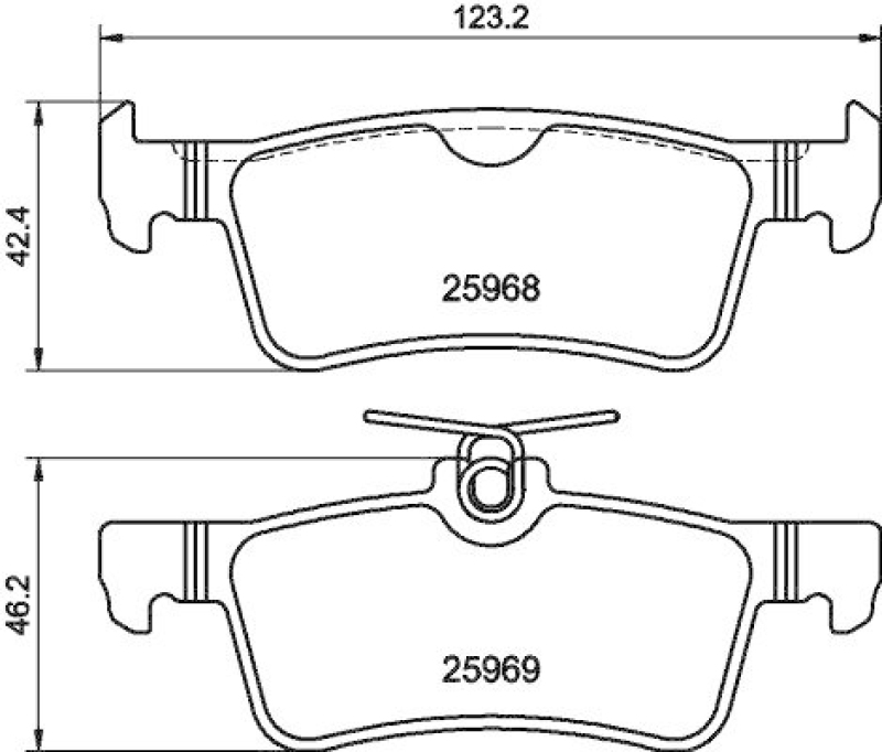 HELLA 8DB 355 021-701 Bremsbelagsatz, Scheibenbremsbelag für PEUGEOT