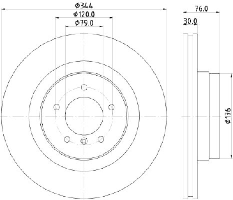 HELLA 8DD 355 115-961 Bremsscheibe für LANDROVER RANGE ROVER III