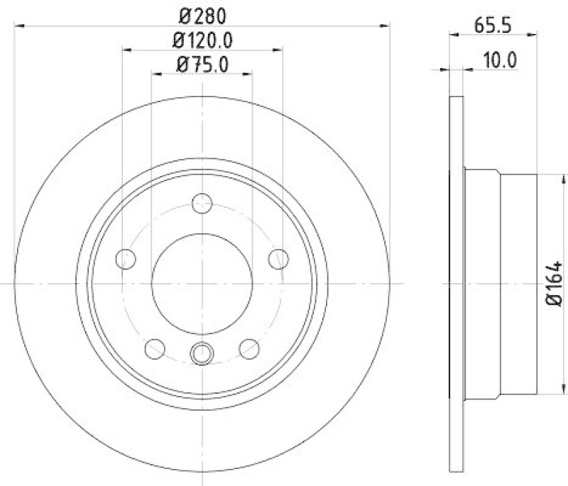 HELLA 8DD 355 128-351 Bremsscheibe für BMW