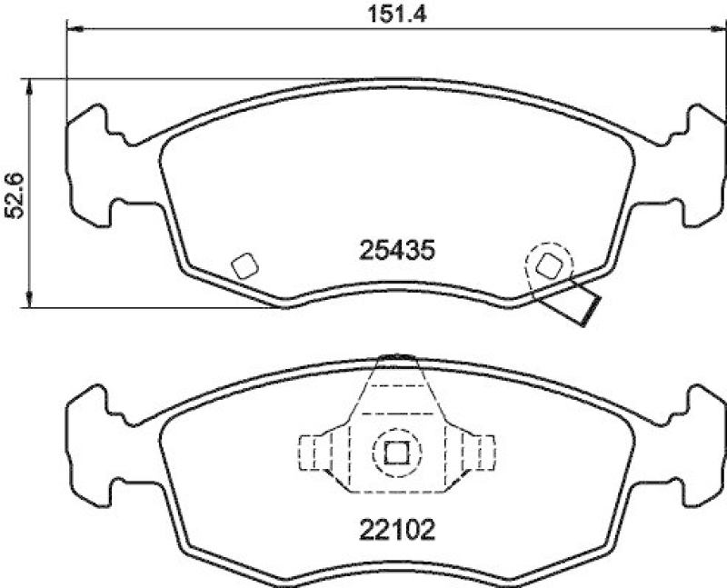 HELLA 8DB 355 021-751 Bremsbelagsatz, Scheibenbremsbelag