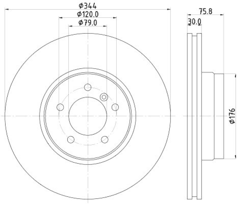 HELLA 8DD 355 128-381 Bremsscheibe für LANDROVER RANGE ROVER III