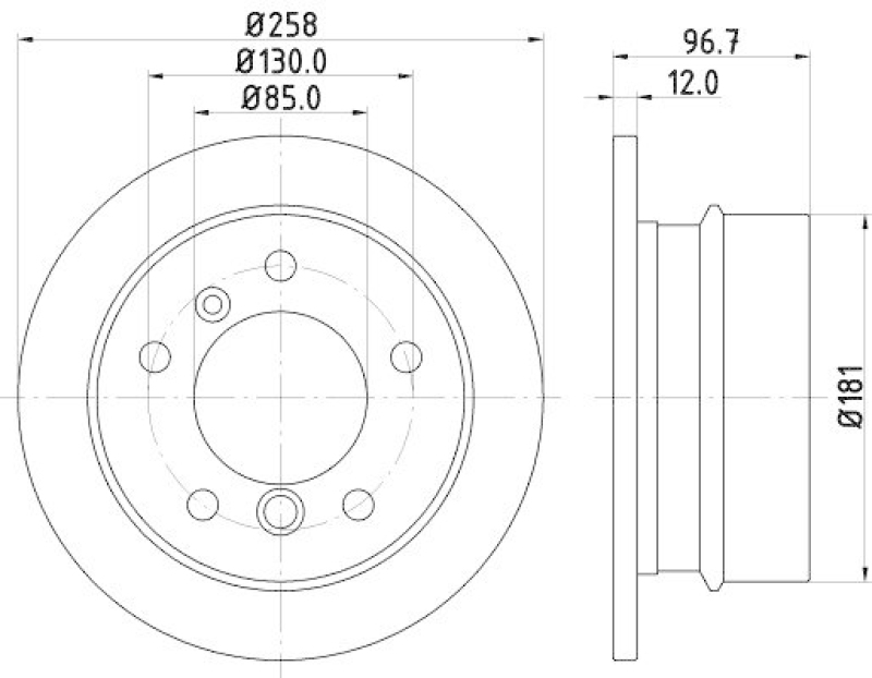 HELLA 8DD 355 128-401 Bremsscheibe für MB/VW