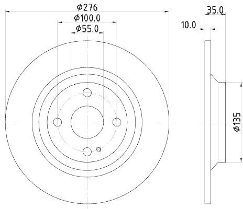 HELLA 8DD 355 116-071 Bremsscheibe 54883PRO