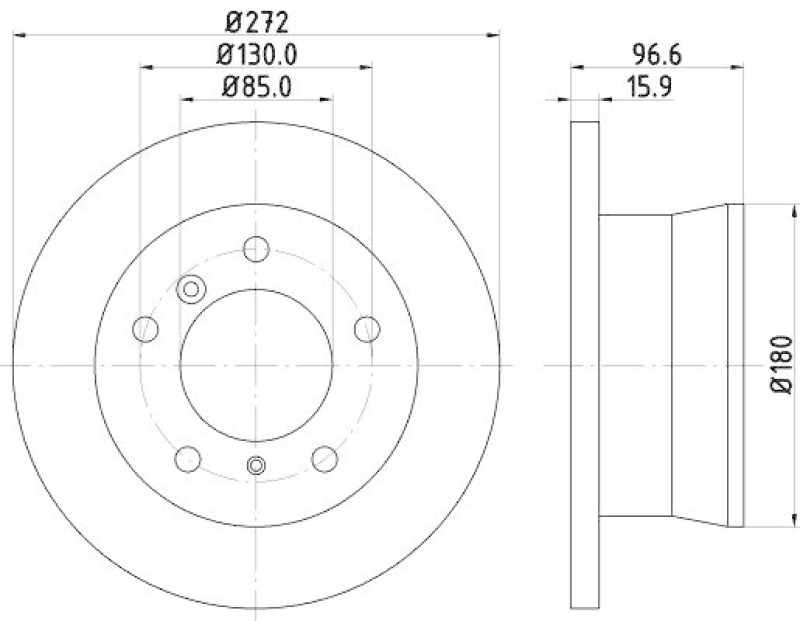 HELLA 8DD 355 128-411 Bremsscheibe für MB/VW