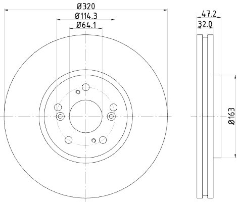 HELLA 8DD 355 116-091 Bremsscheibe 54949