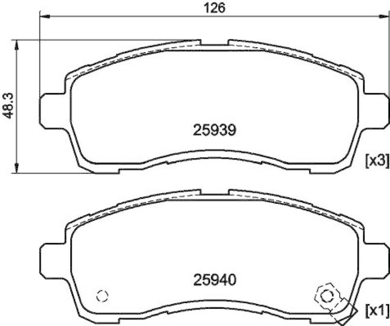 HELLA 8DB 355 021-871 Bremsbelagsatz, Scheibenbremsbelag