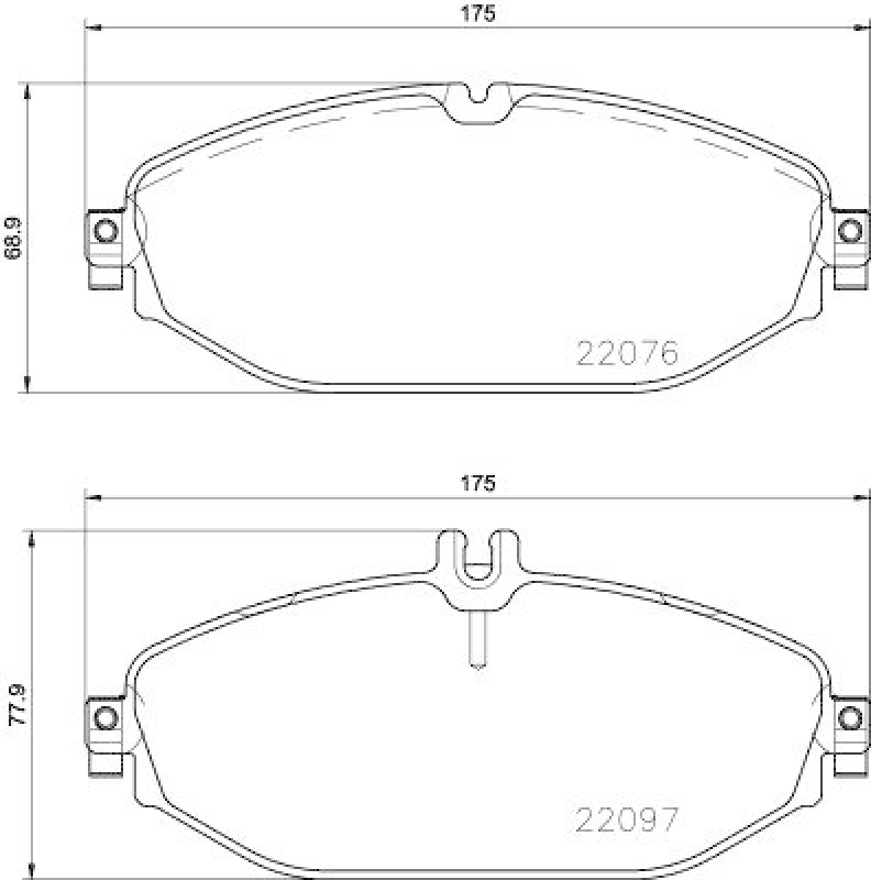 HELLA 8DB 355 021-921 Bremsbelagsatz, Scheibenbremsbelag für MB