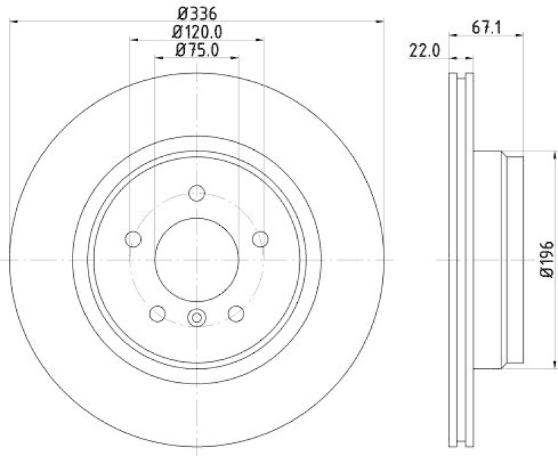 HELLA 8DD 355 128-441 Bremsscheibe für BMW