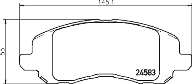 HELLA 8DB 355 013-491 Bremsbelagsatz, Scheibenbremsbelag für DODGE/JEEP/CHRYSLER