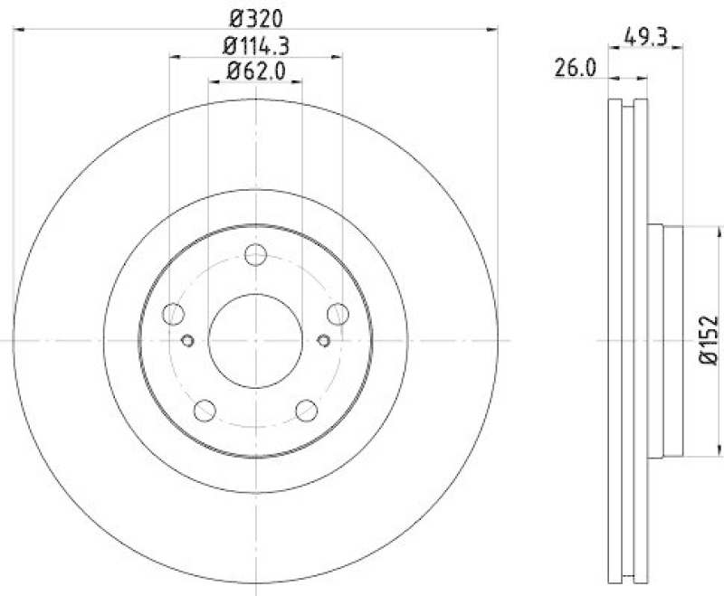 HELLA 8DD 355 116-131 Bremsscheibe 54953